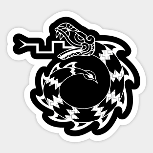 Mexican Snake Dragon Design White T-Shirt Sticker